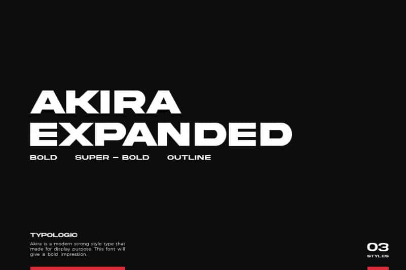akira expanded font
