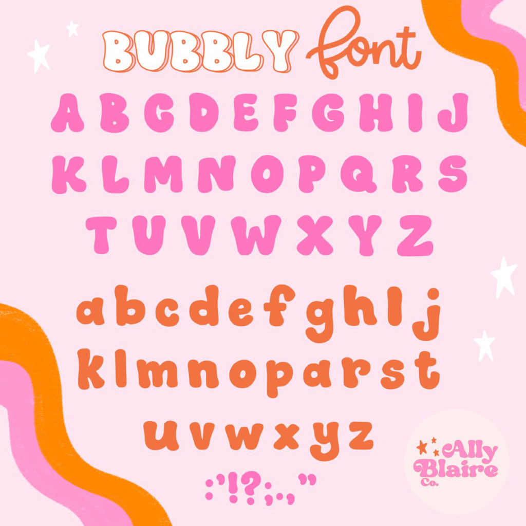 bubbly fonts
